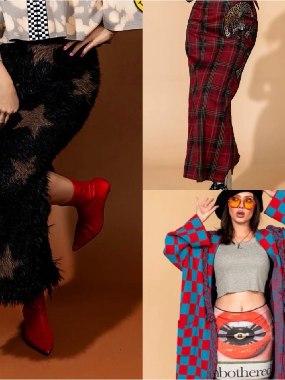 ISO skirts xl checked cardigan any size